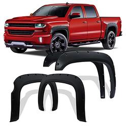 LEDKINGDOMUS Fender Flares Kit Compatible for 2007-2013 Chevy Silverado 1500 (Only Fit 5.8 Feet Short Bed), Textured Matte Black
