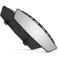 Verivue Mirrors Universal 12 Inch Interior Clip On Panoramic Curved Convex Rearview Mirror - Clear Tint - Clip On - Wide Angle -