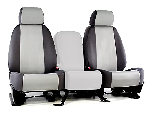 CarsCover Custom Fit 2015-2018 Ford F150 F250 F350 Pickup Truck Neoprene Car Front Seat Covers Gray & Black Sides Driver & Passe