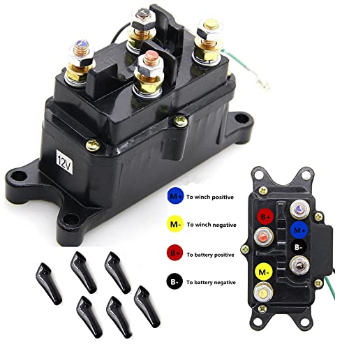 KanSmart Winch Solenoid Relay Contactor 12V 250A Thumb Truck for ATV UTV Boat 4x4 Vehicles 1500-5000lbs Winch with 6 Protecting 