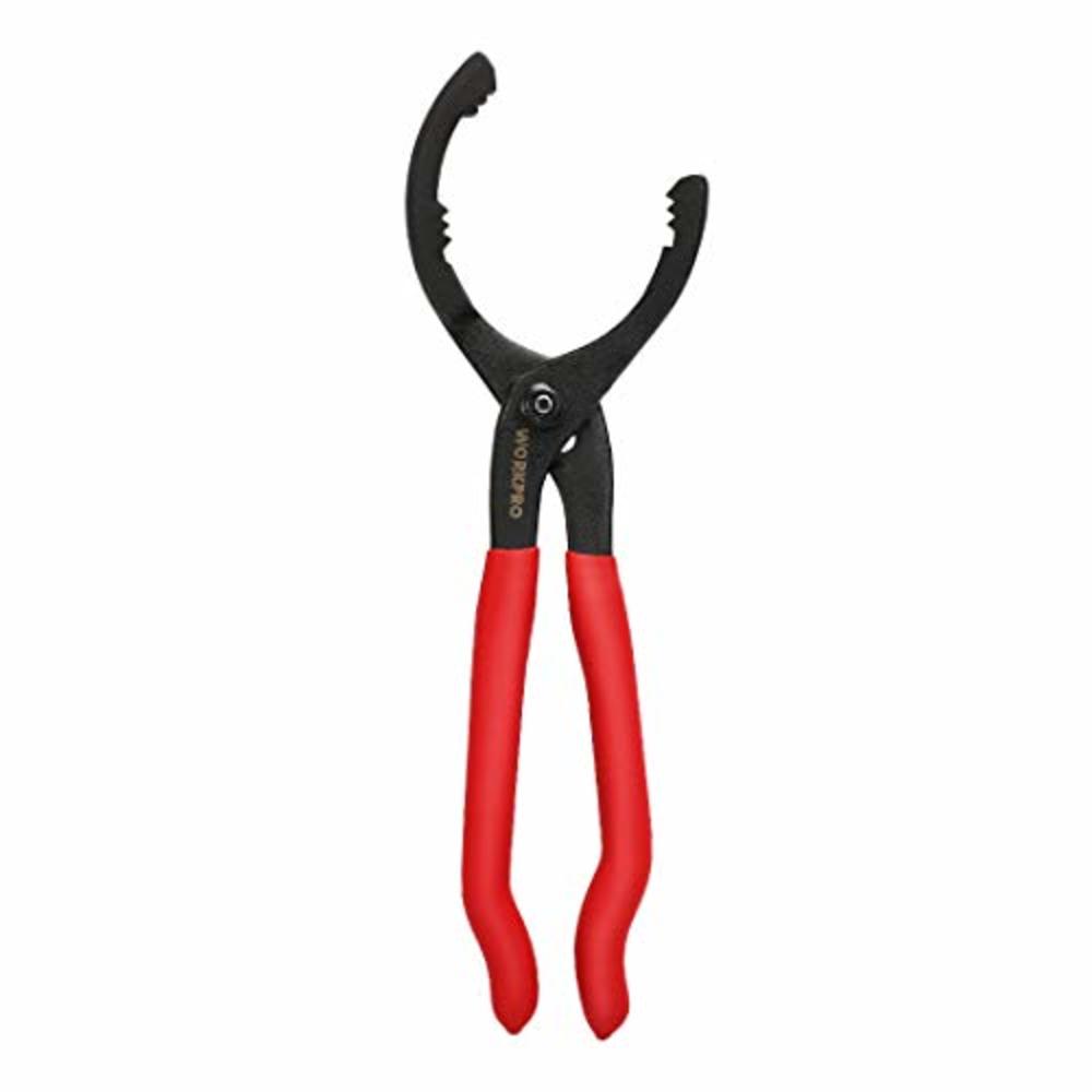 WORKPRO 12" Adjustable Oil Filter Pliers, Oil Filter Wrench Adjustable Oil Filter Removal Tool, Ideal For Engine Filters, Condui