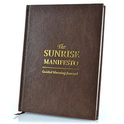 SaltWrap The Sunrise Manifesto Guided Morning Journal (Brown) - Minimalist Morning Pages for Gratitude, Productivity, and Focus