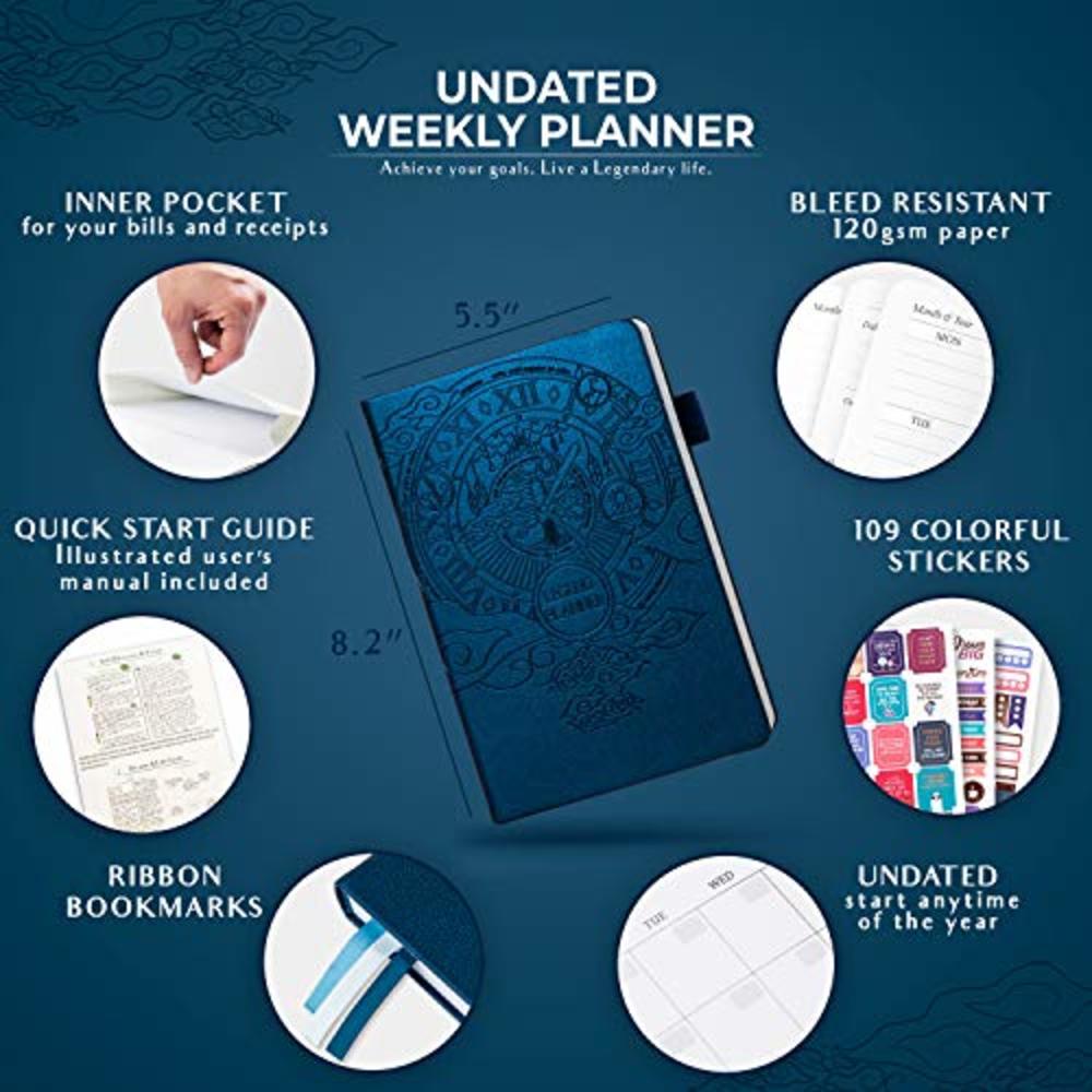 Legend Planner – Deluxe Weekly & Monthly Life Planner to Hit Your Goals & Live Happier. Organizer Notebook & Productivity Journa