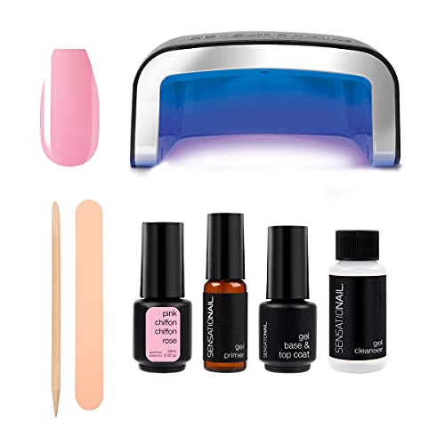 SensatioNail Gel Nail Polish Starter Kit, Pink Chiffon – At-Home Gel Nail  Kit with Everything Needed for 10 Manicures – Lasts up