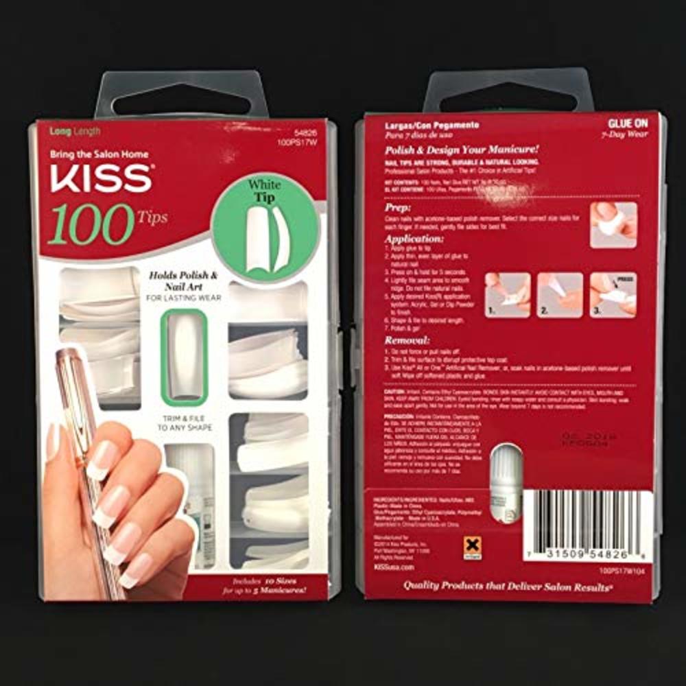 KISS 100 White Tips Long Length 100PS17W