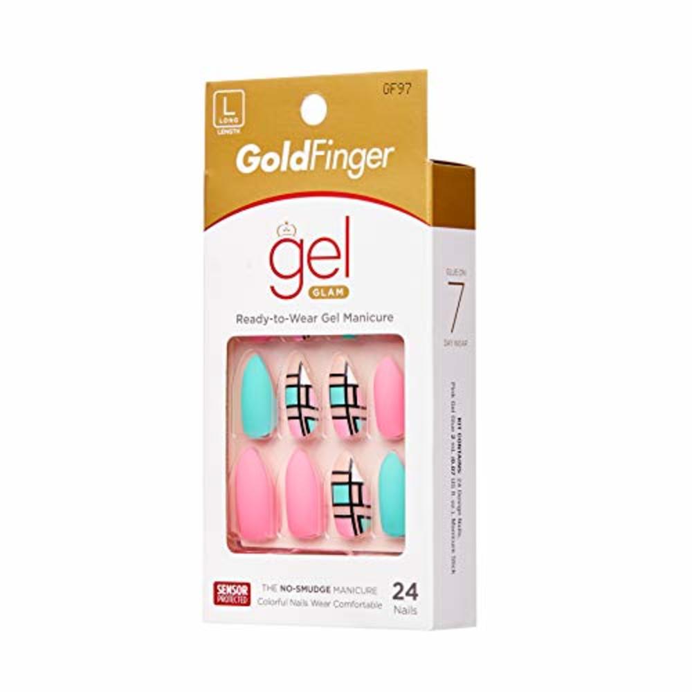 Kiss Gold Finger Gel Glam 24 Nails (GF97)