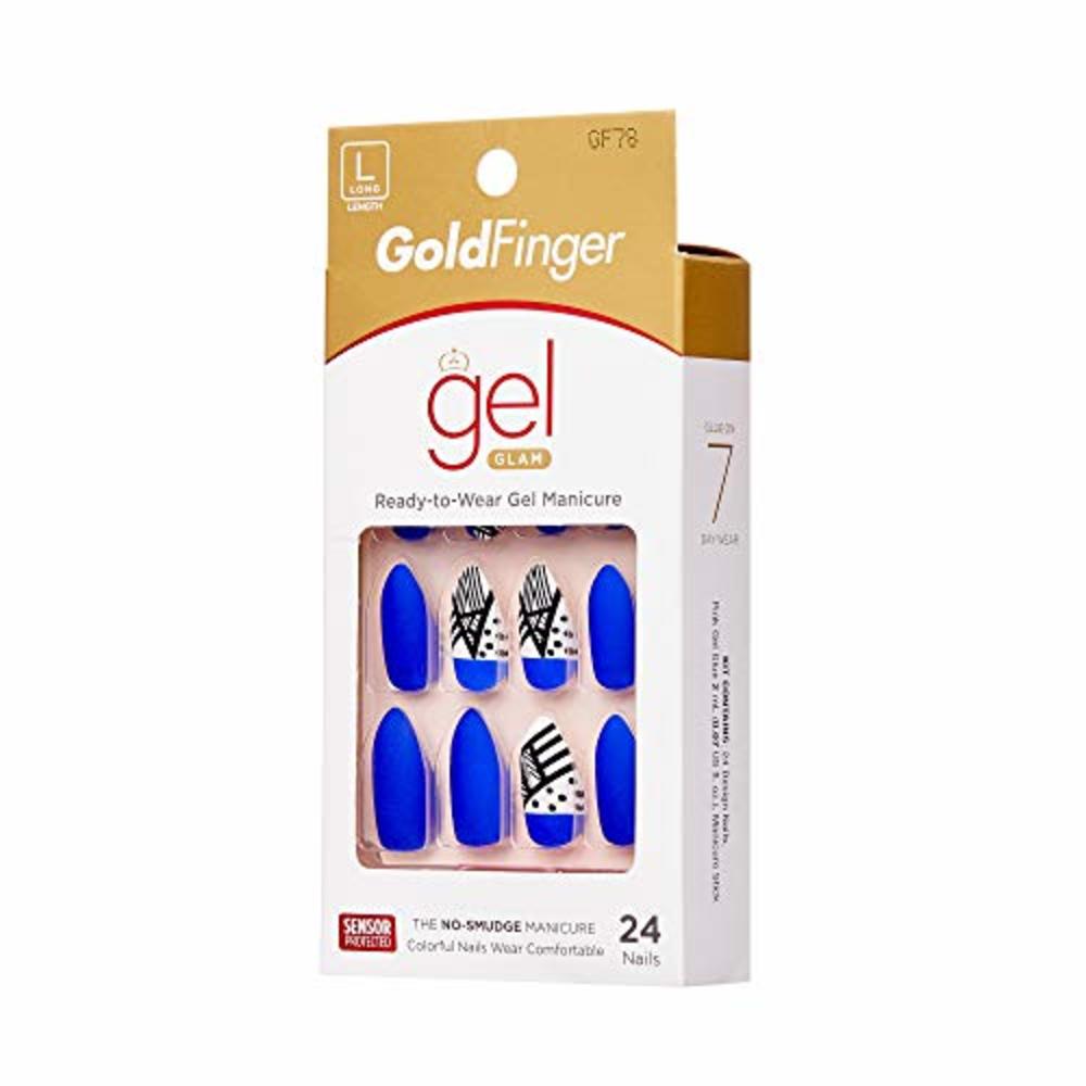 KISS Gold Finger Ready-to-Wear Gel Manicure 24 full cover nails GF78