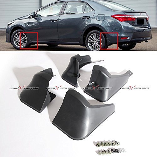 Remix Custom Mud Guard for 2014 2015 2016 2017 Toyota Corolla OE style Rain Splash Mud Guard Flap Kit by REMIX CUSTOM