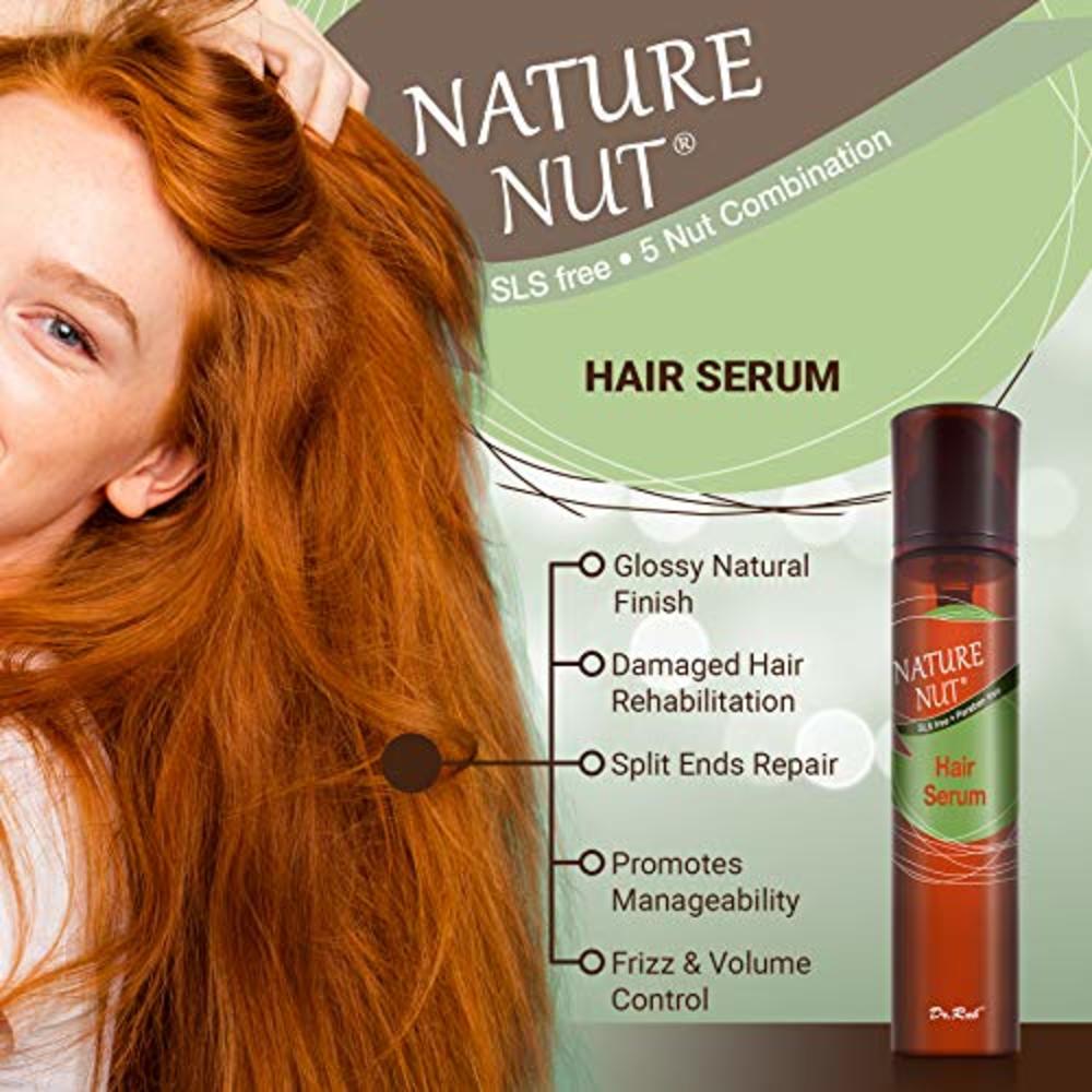 Nature Nut Hair Serum Moisturizer for Frizzy Hair - Anti Frizz Hair Gloss  Serum Split End Repair