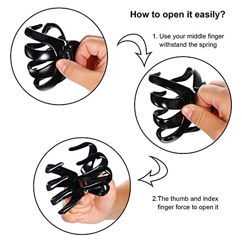 Bememo 4 Pieces Large No-Slip Grip Octopus Clip Spider Hair Clips Octopus Jaw Hair Clips for Thick Long Hair Women Girls
