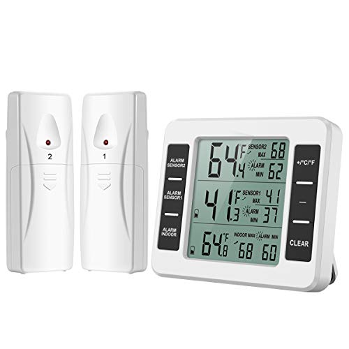 Oria ORIA Refrigerator Thermometer, Wireless Digital Freezer