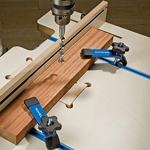 Rockler Clamps & T Tracks Woodworking Kit (48”) – Aluminum T-Track Hold Down Clamps – T-Track for Woodworking Hold Down Kit w/ H