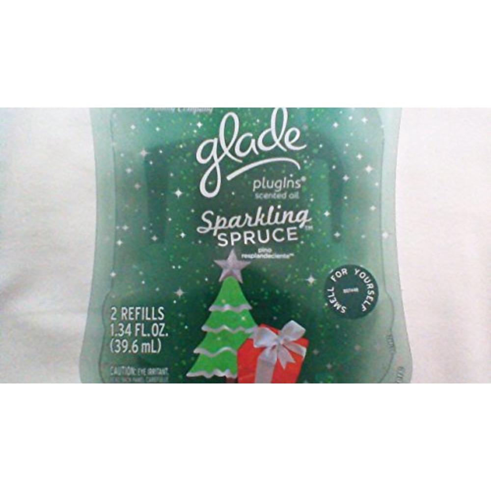 Glade 6 GLADE PLUGINS SCENTED OIL REFILLS SHIMMERING SPARKLING SPRUCE HOLIDAY FIR NEW