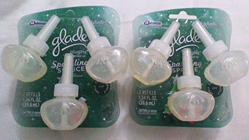 Glade 6 GLADE PLUGINS SCENTED OIL REFILLS SHIMMERING SPARKLING SPRUCE HOLIDAY FIR NEW