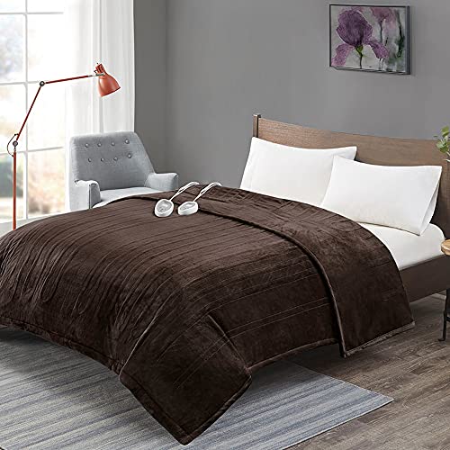 Degrees Of Comfort [Advanced] Micro Plush Electric Blanket King Size Dual Control W/ Auto Shut Off | Heating Blankets for Bed & 