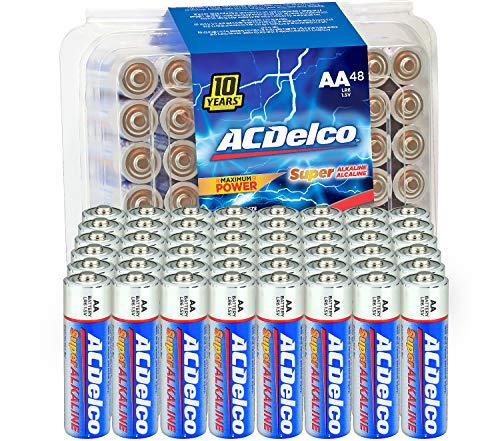 Powermax ACDelco 48-Count AA Batteries, Maximum Power Super Alkaline Battery, 10-Year Shelf Life, Recloseable Packaging Blue