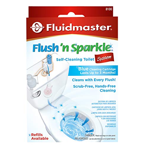Fluidmaster 8100 Flush n Sparkle Automatic Toilet Bowl Cleaning System with Blue Cartridge