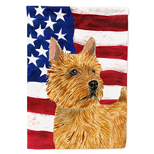 Caroline's Treasures Carolines Treasures SS4026CHF USA American Flag with Norwich Terrier Flag Canvas House Size, Large, Multicolor