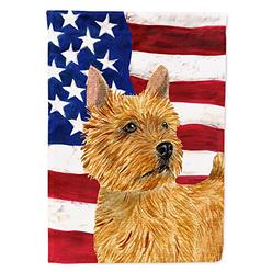 Caroline's Treasures SS4026CHF 28 x 40 in. USA American Flag with Norwich Terrier House Size Canvas Flag