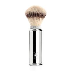 M M?HLE Muhle Synthetic Silvertip Fibre Travel Shaving Brush with Nickel Plated Handle