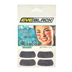 EyeBlack Black Softball Glitter Eye Black Strips, 2 Pair