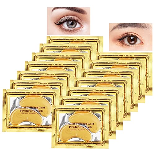 Genuva Jakuva 30PCS Crystal Collagen Eye Masks Powder Crystal Gel Masks under Eye Mask under Eye Patches For Anti-Aging, Remove Dark Ci