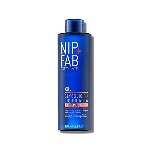 NIP+FAB Nip + Fab Liquid Glow 6% Glycolic Acid Face Tonic with Hyaluronic Acid, Salicylic Acid Exfoliating AHA BHA Toner Hydrating Exfol