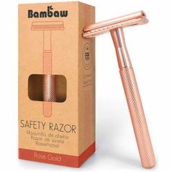 Bambaw Rose Gold Double Edge Safety Razor for Women | Reusable Metal Razor Eco Friendly DE Razor | Safety Razors for Women | Saf