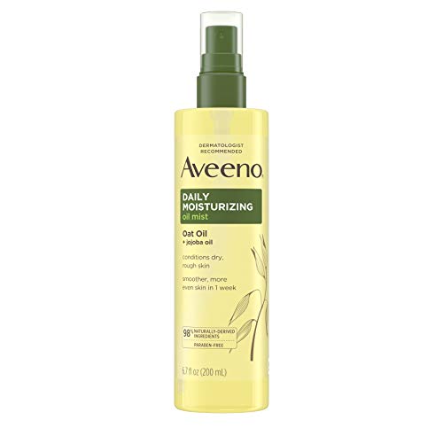 Aveeno Daily Moisturizing Dry Body Oil Mist with Oat and Jojoba Oil for Dry, Rough Sensitive Skin, Nourishing & Hypoallergenic B