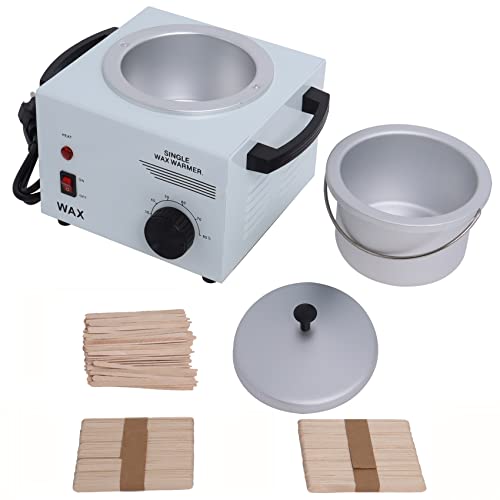 Gekufa Single Electric Wax Heater Paraffin Warmer Machine Pots Waxing Hair Removal Removing Salon Hot SPA Body with Wood Craft Sticks
