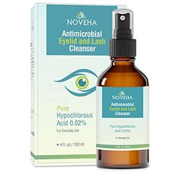 NOVEHA Eyelid and Lash Cleanser - Fast Acting Soothing Formula, Effective Relief from Irritation, Dry Eyes, Styes and Blepharitis, 0.02