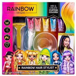 Rainbow High Rainbow Hair Stylist by Horizon Group USA, Includes 5 Vibrant Hair Coloring Gels, 3 Clip-in Extensions for Less-Mes