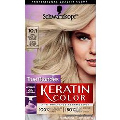 Schwarzkopf Keratin Color Permanent Hair Color Cream, 10.1 Extra Light Ash Blonde, 1 Kit