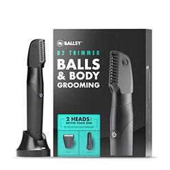 Ballsy B2 Groin & Body Trimmer for Men, Includes 2 Quick Change Heads, Waterproof, Cordless Charging Base for The Ultimate Close
