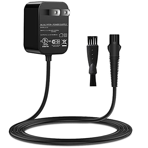WUKUR For Braun Charger,12V Braun Power Cord Compatible with Braun Shaver Series 3/7/5/1/9, Braun Razor Charger Cord for 3040s 310s 34