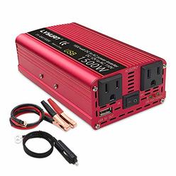 IpowerBingo 700W Car Power Inverter 12V DC to 110V AC with 2 AC Charge Outlets Power Converter for Home Car RV red