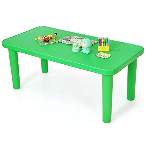 Costzon Kids Plastic Table, Portable Plastic Learn and Play Table for ...