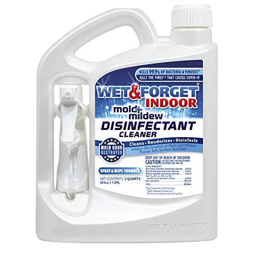 Wet & Forget Indoor Mold and Mildew All-Purpose Cleaner Deodorizes, Disinfects, Kills 99.9% of Bacteria and Viruses, Ready to Us