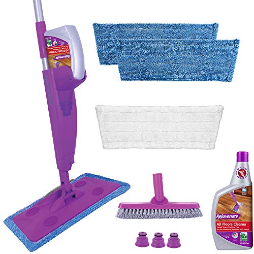 Rejuvenate Click N Clean Multi-Surface Spray Mop System Complete Bundle Includes Free Click-On Pro Grade Grout Brush 1 x 32oz No