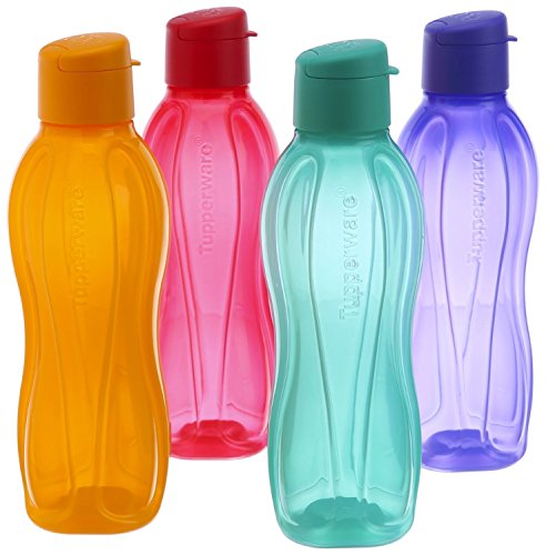 Tupperware Eco Sports Water Bottle Flip Top 1 Ltr 4pcs