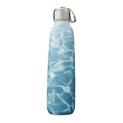 Avana Ashbury Stainless Steel Double-Wall Insulated Water Bottle, 24-Ounce, Reflection
