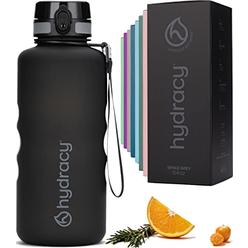 Hydracy Water Bottle with Time Marker -Large Half Gallon 64oz BPA Free Water Bottle & No Sweat Sleeve -Leak Proof Gym Bottle wit