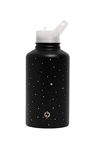 POPFLEX by Blogilates Starry Night Water Bottle - 64 Oz. Insulated Water Bottle for Ice Cold Liquids - Cute Sweat Proof Stainles