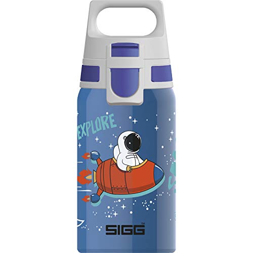 SIGG Shield One Space Kids Drinks Bottle (16.9oz / 0.5L), Stainless Steel Kids  Water Bottle with Leak-Proof Lid, One Hand Childr