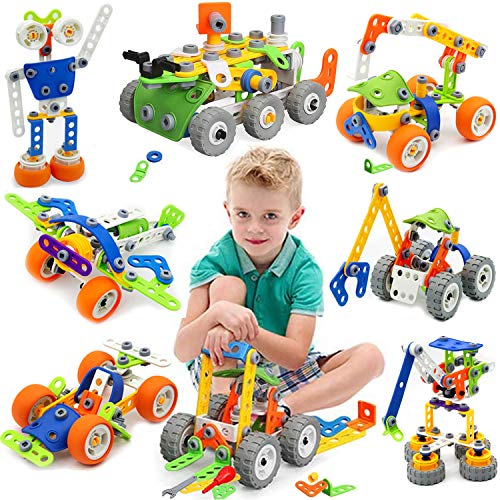 MOONTOY 175 Pieces STEM Toys Kit Building Toy for Kids Building Blocks Learning Set for Age 4 5 6 7 8 9 10 Year Old Boy Girl Bes