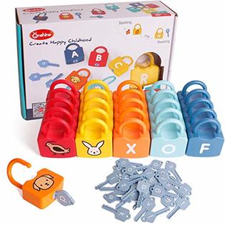 Dinhon ABC Learning Lock Educational Letter Combination-with 26 Locks ...