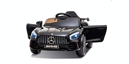 MIGOTOYS GO MIGO Kids Ride On Electric Car Mercedes Benz AMG GTR Motorized Vehicles with Remote Control, 12V Battery Powered, Leather Seat, LED L