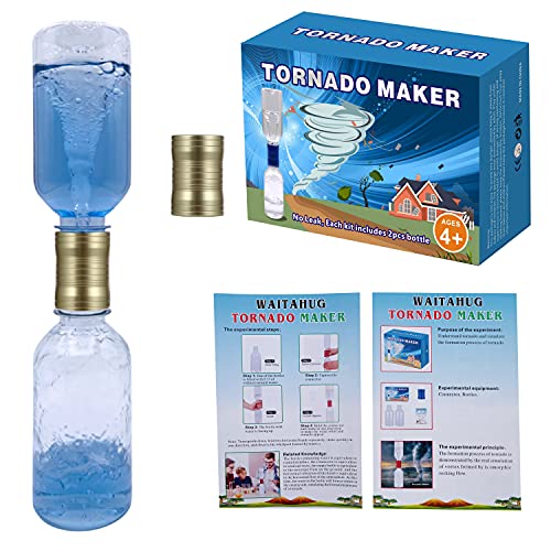 Wenzhuo Tornado Tube Bottle connectors Cyclone Toy Maker,No Leak Lightweight Metal with Two Empty Bottle Vortex Connector,Science Educat