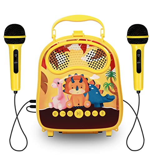 Husemblo Kids Karaoke Machine for Boys Girls with 2 Microphone