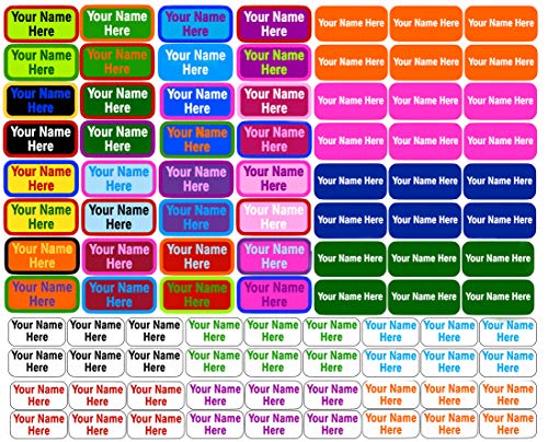 Glibins 1 Waterproof Stick On Clothing Labels Print your name UP to 3 Lines, Press and Stick Custom Name Tapes, Permanent Self Adhesive Sc